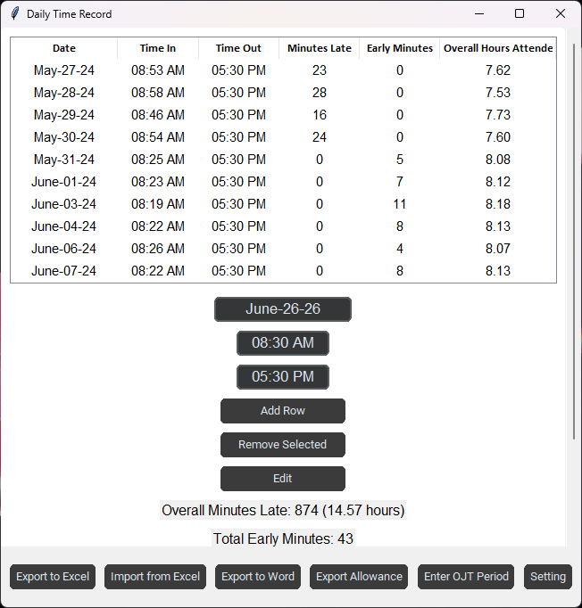 Daily Time Record System